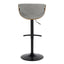 Curvo - Mid Century Modern Adjustable Barstool With Swivel & Rounded T Footrest (Set of 2)