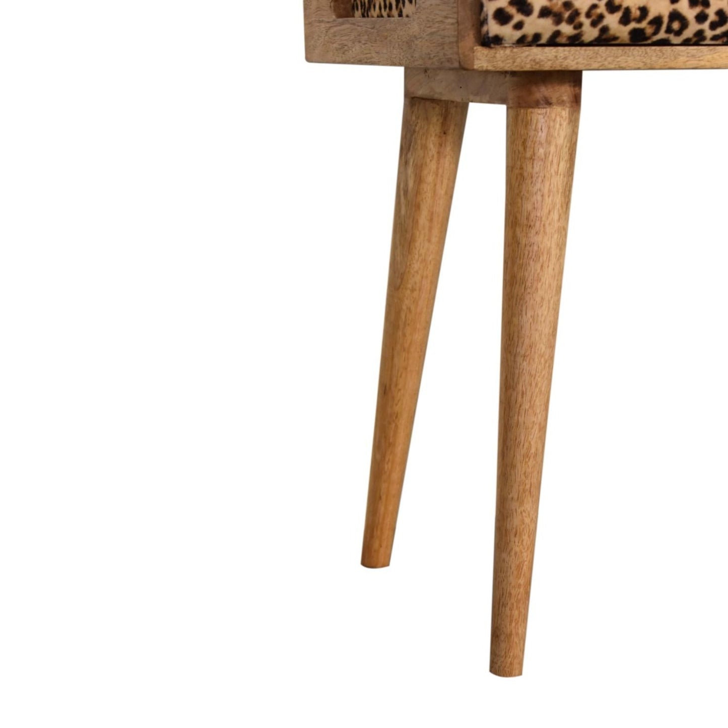 Leopard Tray Style Footstool - Brown Oak