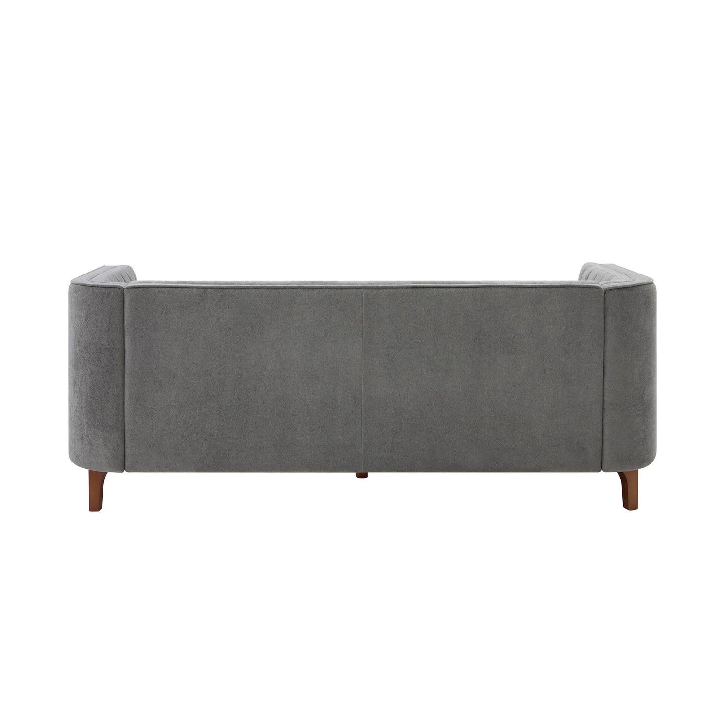 Modern 3 Seater Sofa, Upholstered Couch With Curved Armrests
