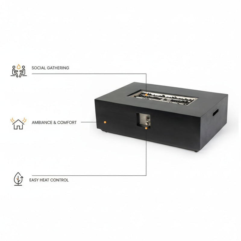 Mesa fogatero de propano/gas natural, 50,000 BTU - Carbón