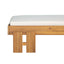 Daybed With Cushion & Pillow, Low Profile Design For Indoor / Outdoor Use - Cream / Teak