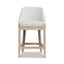 Newport - Coastal Curved Back Upholstered Counter Stool - Two Tone Neutral Gray