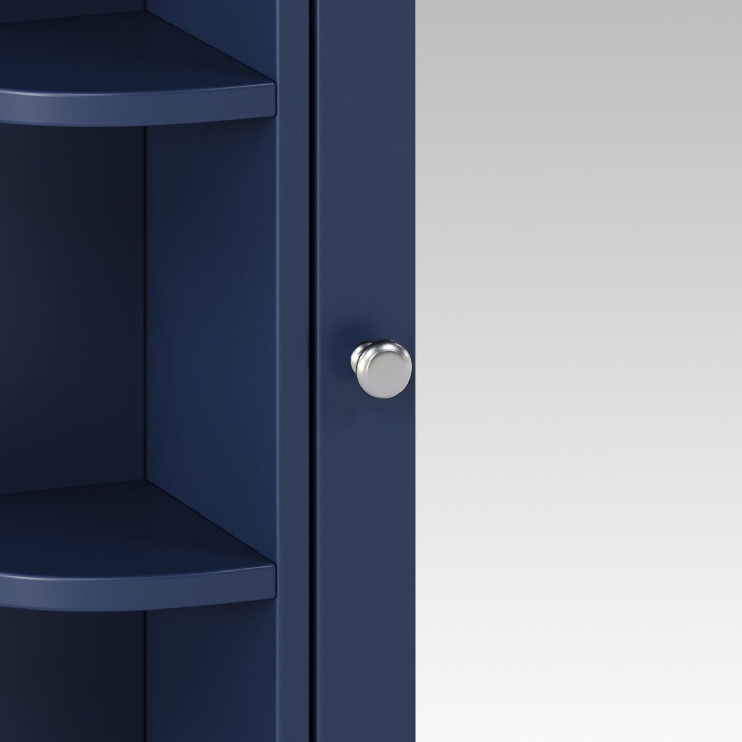 Bathroom Wall Storage Cabinet With Mirror And Adjustable Shelf, 6 Open Shelves