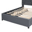 Upholstered Platform Bed With Brick Pattern Headboard And Twin Long Size Trundle