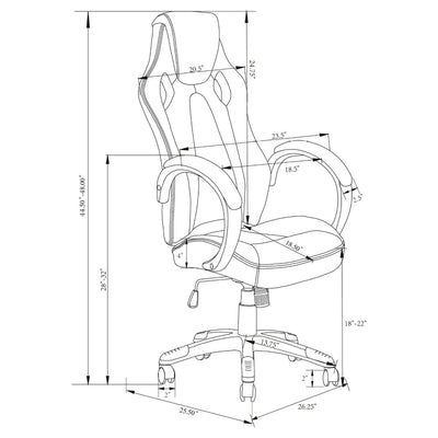 Norset - Upholstered Adjustable Home Office Desk Chair - Black