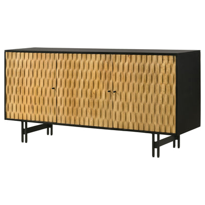 Madrid - 3 Door Accent Cabinet Doors - Natural / Black
