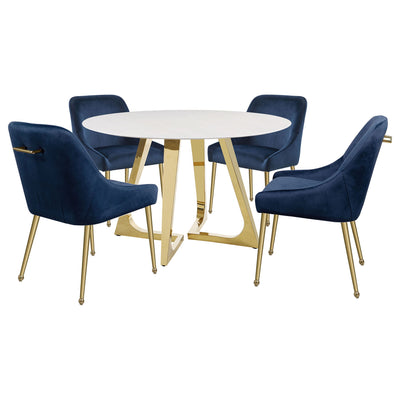 Imani - Round Marble Dining Table - Gold