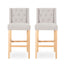 Vienna - Contemporary Fabric Tufted & Wingback Counter Stools (Set of 2)