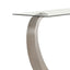 Lana - Satin Glass Top Base Console Table - Silver
