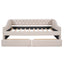 Upholstered Daybed With Two Drawers, Wood Slat Support