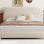 Upholstered Platform Bed With Thick Solid Frame And Stylish Curve-Shaped Design
