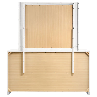 Dulcey - 6 Drawer Dresser With Mirror - Gloss White