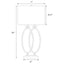 Rectangular Shade Accent Lamp With 3 Way Switch - Silver