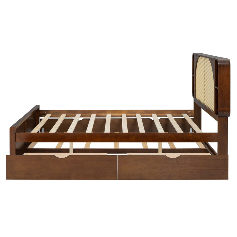 Headboard Bed With 2 Drawers And Trundle