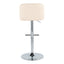 Toriano - Contemporary Adjustable Barstool With Swivel With Straight T Footrest (Set of 2) - Cream / Chrome