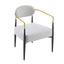 Upholstered Accent Armchair With Tapered Legs - Beige / Black / Gold