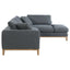 Harlan - L-Shape Upholstered Sectional With Pillows - Gray
