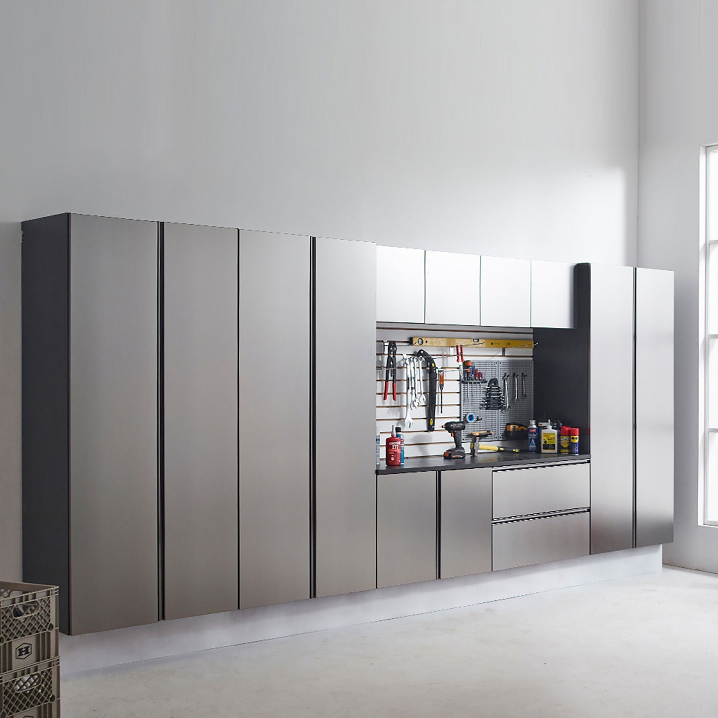 Nova Series - Wall Mounted Utility Storage Garage Cabinet - Dark Gray