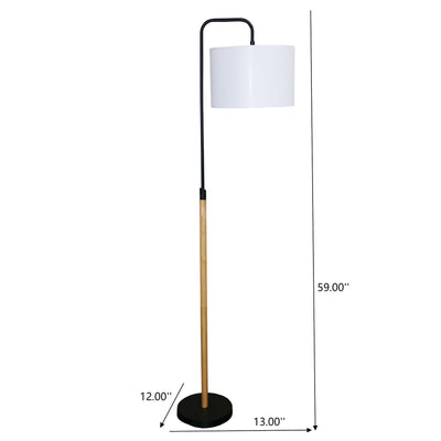 Lior - Arc Floor Lamp With Cylinder Shade - Black