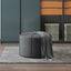 Contemporary Ottoman With Tonal Piping And Button Tuft Design