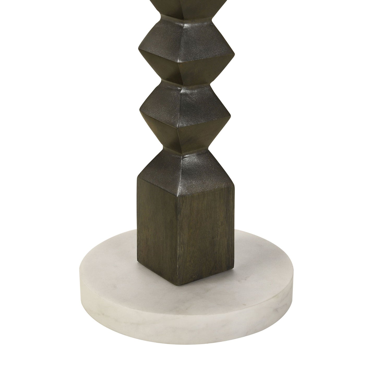 Selena - Round Side Table - White / Gray