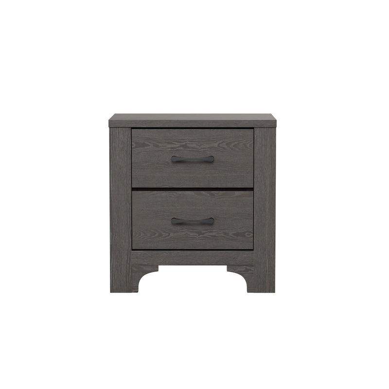 Modern 2 Drawer Nightstand - Brown - Wood