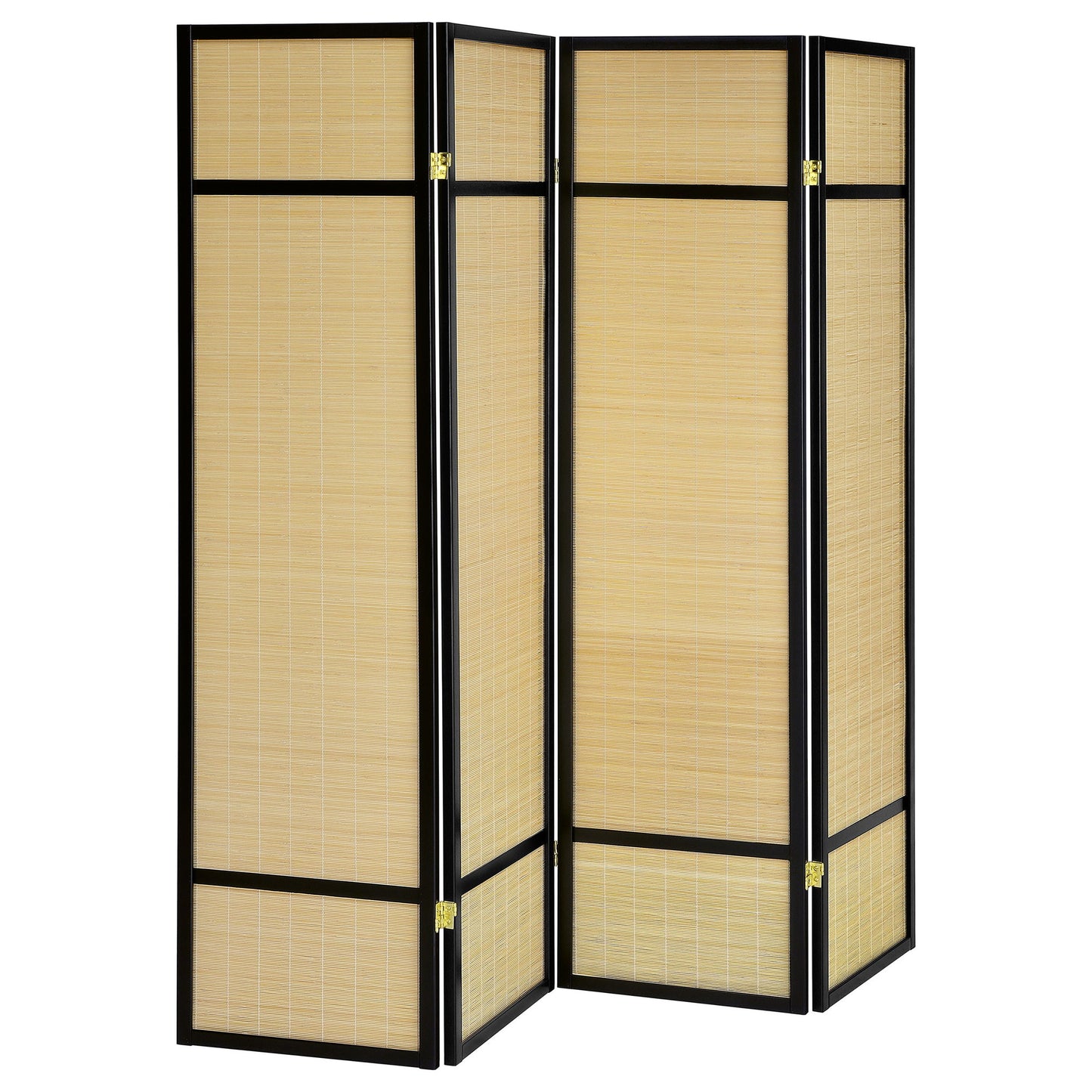 Sensei - 4 Panel Bamboo Room Divider Folding Screen - Natural