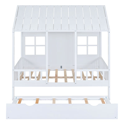House Bed With Twin Size Trundle, Daybed