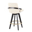 Cosmo - Contemporary Fixed Height Counter Stool With Swivel With Round Footrest (Set of 2)
