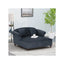 Upholstered Chaise Lounge With Scroll Arms, Turned Legs And 2 Pillows