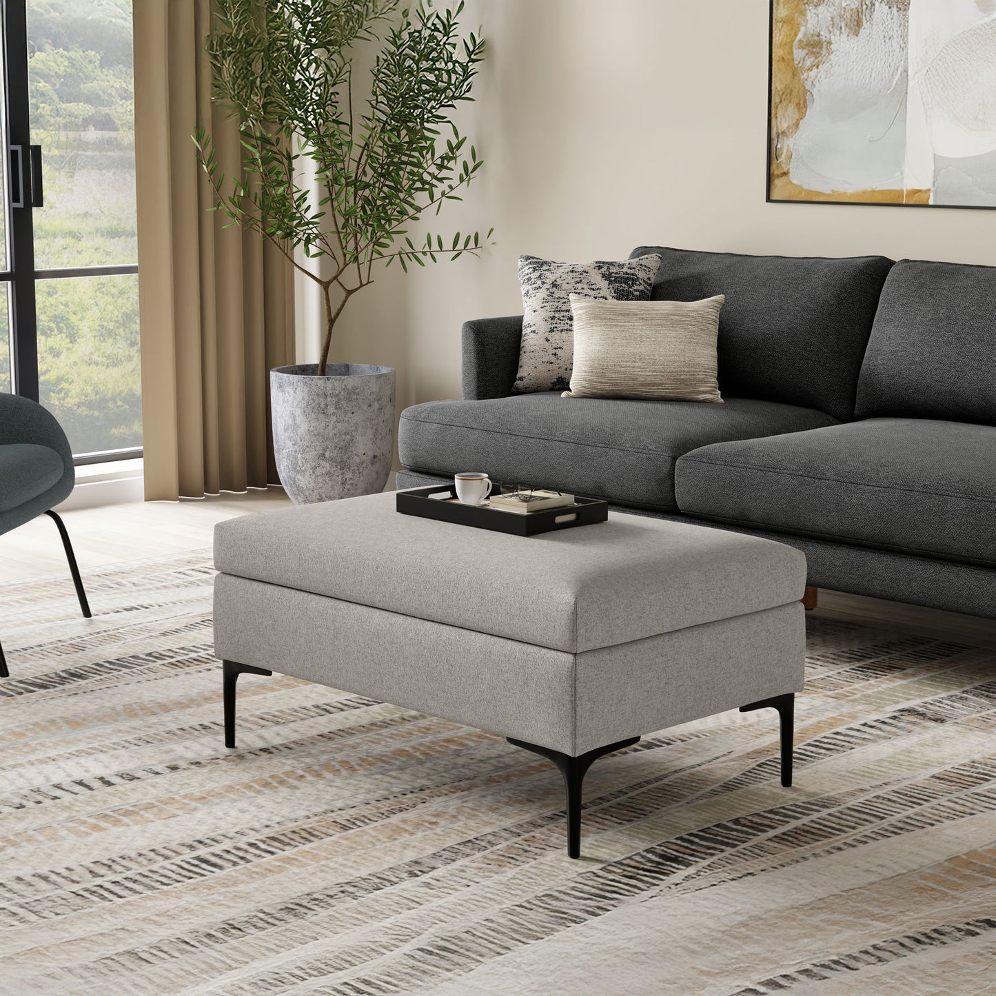 Rebecca - Multifunctional Coffee Table Storage Ottoman With Lift Up Lid