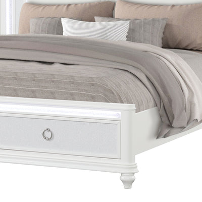Abigale - Bed & LED Lighting And 2 Drawer Storage Footboard