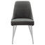 Padded Side Chair Of 2) With Upholstered Seat And Polished - Gray
