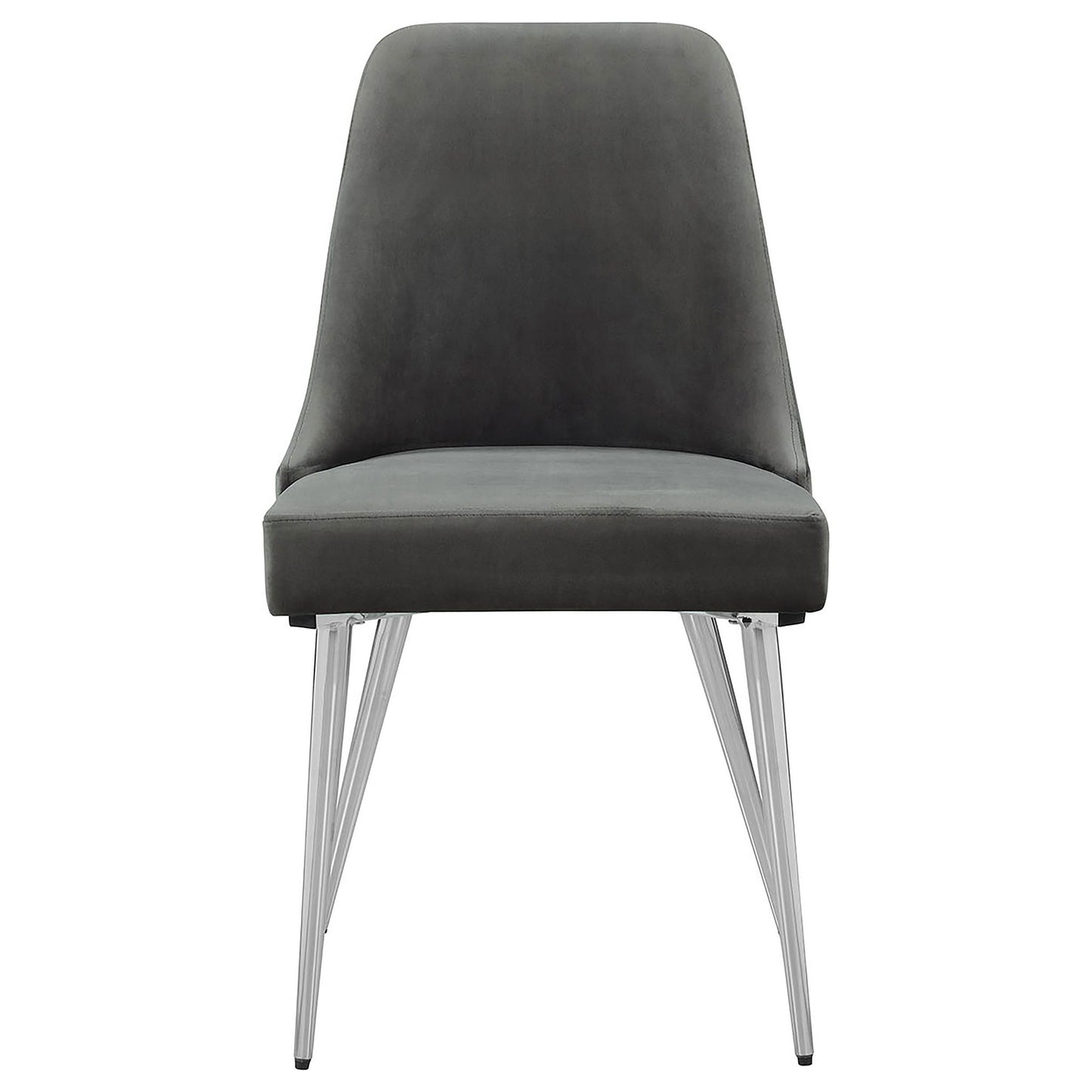 Padded Side Chair Of 2) With Upholstered Seat And Polished - Gray