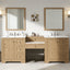 Double Sink Bathroom Vanity With Countertop, 2 Ceramic Sinks, 6 Drawers, Soft Close Design