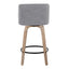 Toriano - Contemporary Fixed-Height Counter Stool & Swivel With Round Footrest (Set of 2)