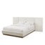 Muse - Queen Upholstered Platform Bed Frame - Ivory / Light Gray / Camel Oak