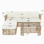 Outdoor Modular Conversation Sofa With Cushions And Coffee Table - Beige