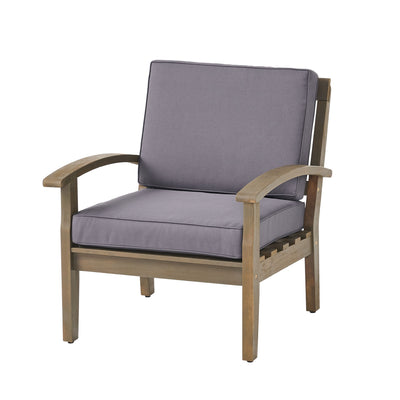 Peyton Club Chair Outdoor Seating Acacia Wood 32.25 X 28.00 X 31.25"