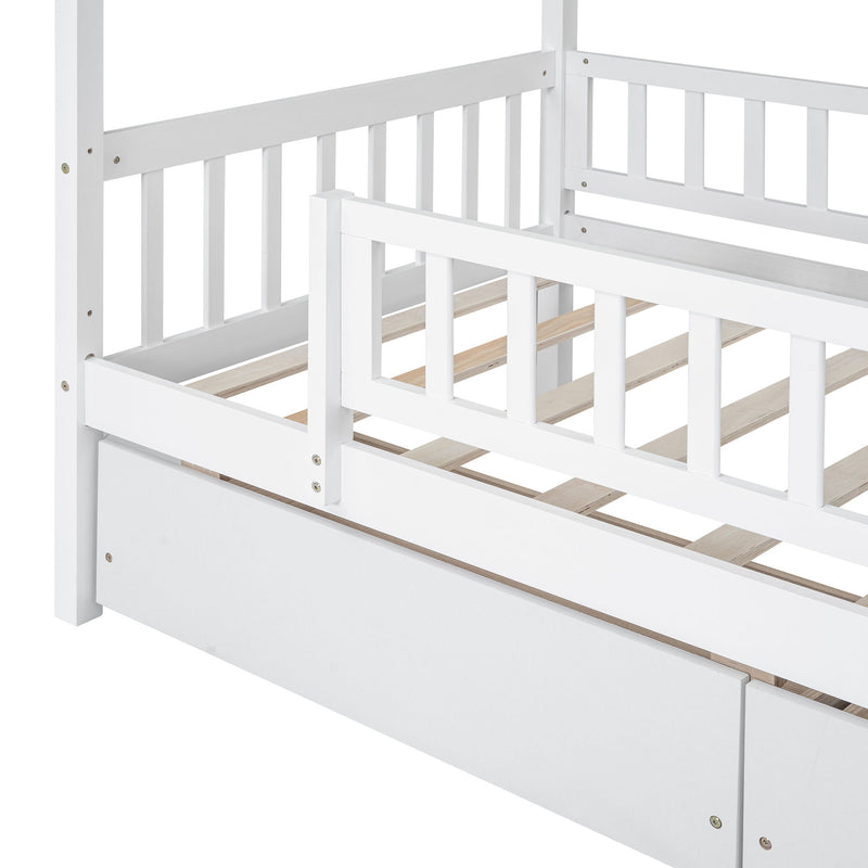 House Bed With 2 Drawers