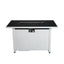 Outdoor 43" Rectangular Fire Pit Table With Adjustable Flame Control - White