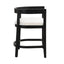 Modern Rubberwood Counter Stool Set With Upholstered Seats