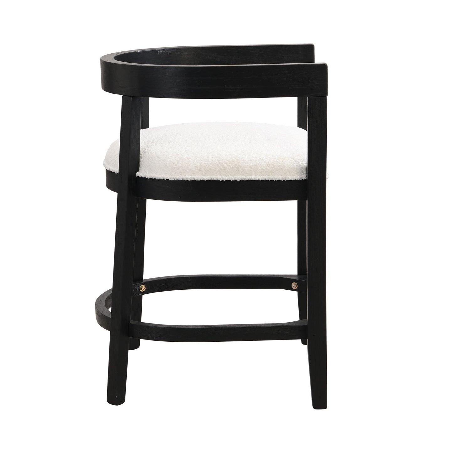 Modern Rubberwood Counter Stool Set With Upholstered Seats