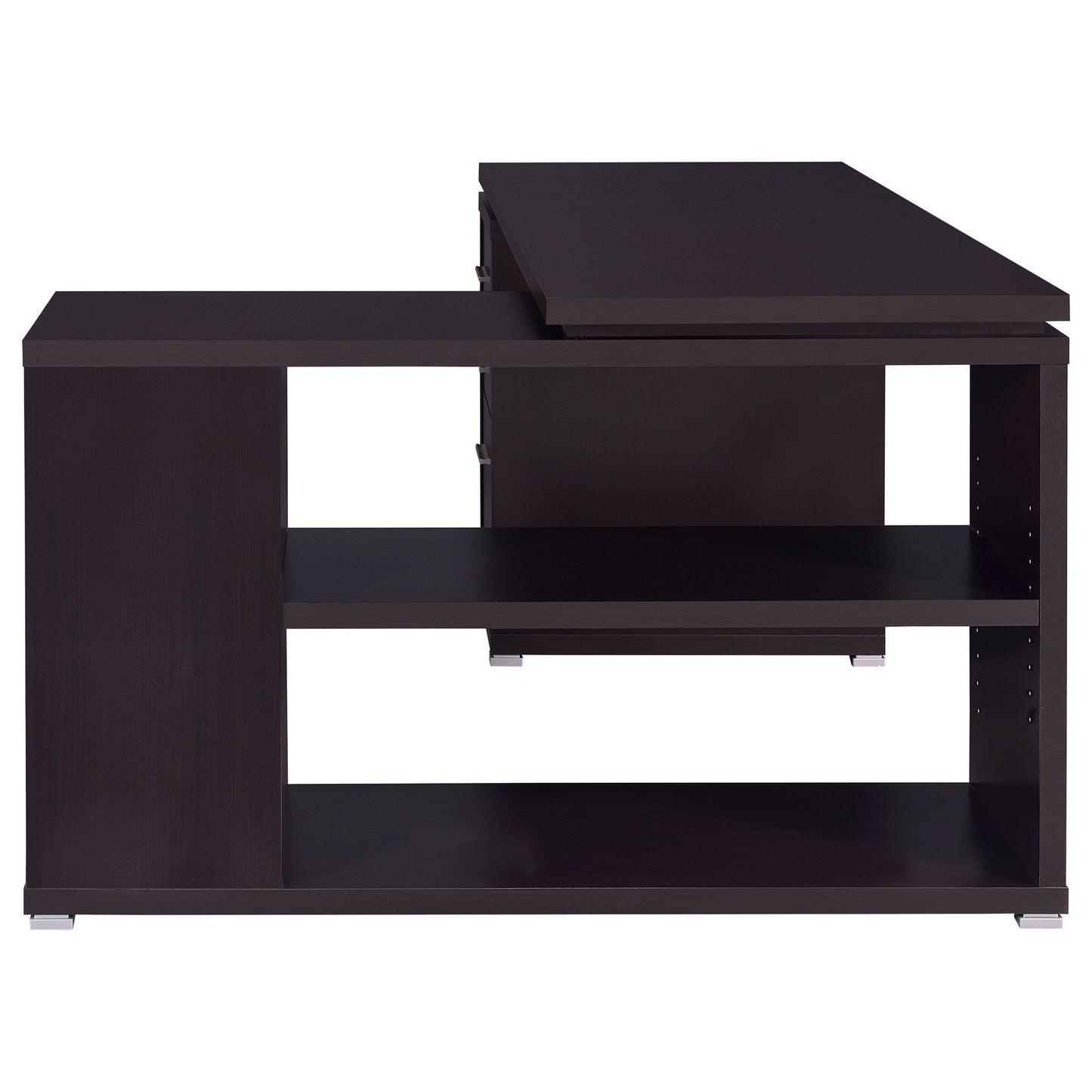 Tona - L-Shape Computer Desk With 3 Drawers And 5 Shelves