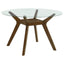 Flynn - Round Glass Top Dining Table - Brown