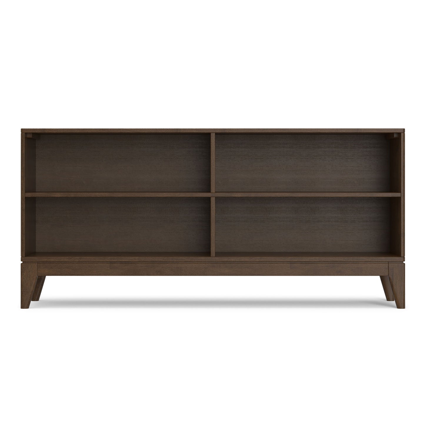 Harper - 4 Shelf Low Bookcase - Walnut Brown