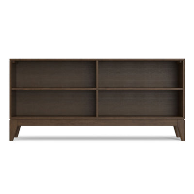 Harper - 4 Shelf Low Bookcase - Walnut Brown