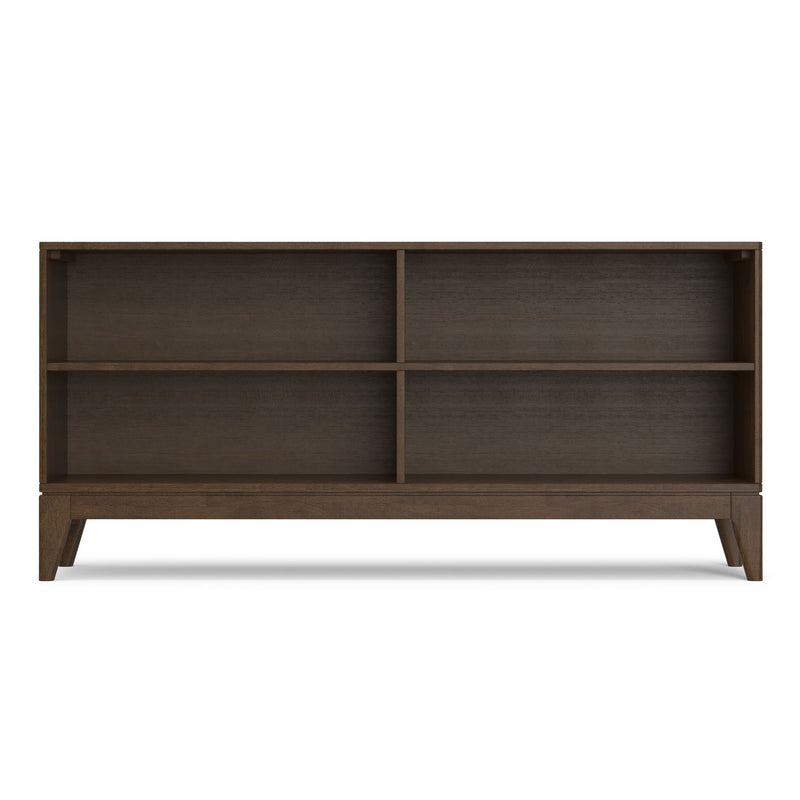 Harper - 4 Shelf Low Bookcase - Walnut Brown