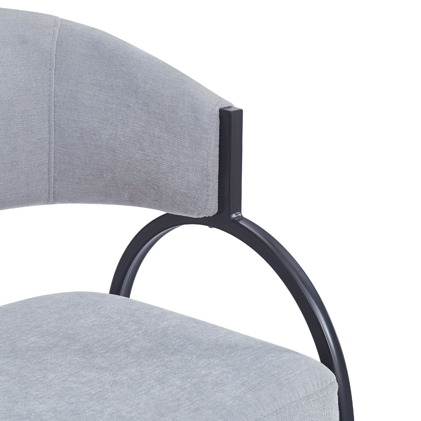 Contemporary Upholstered Dining Chairs With Metal Legs (Set of 2)