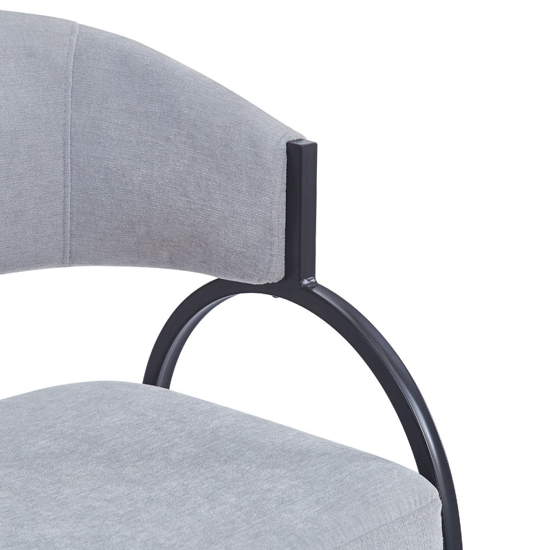 Modern Upholstered Dining Chairs With Metal Legs - Gray